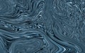 Blue waves marble texture. Precious metal flow image. Liquid surface artwork. 3d illustration Royalty Free Stock Photo