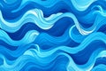 Blue waves pattern - generative Ai illustration