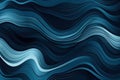 Blue waves pattern. Summer lake wave lines, beach waves water flow curve abstract landscape, vibrant silk textile texture vector Royalty Free Stock Photo