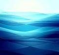 Blue waves pattern. Summer lake wave, water flow abstract vector seamless background Royalty Free Stock Photo