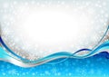 Blue waves snow background Royalty Free Stock Photo