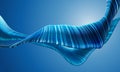 Blue waves with white stripes on a light background. 3d abstract illustration Royalty Free Stock Photo