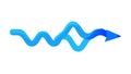Blue Wavy Arrow Vector. Dynamic Motion Progress Direction Icon, vector design Generative AI Royalty Free Stock Photo