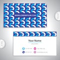 Blue wavy business card. Royalty Free Stock Photo