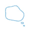 Blue Wavy Chalk Thought Bubble Icon Royalty Free Stock Photo
