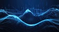 Blue Wavy Data Streams Form a Digital Landscape in Virtual Space Royalty Free Stock Photo