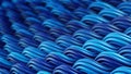 Blue wavy doodles ornament abstract 3D rendering with DOF