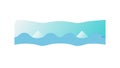Blue Wavy Horizontal Banner with Subtle Waves, vector design Generative AI Royalty Free Stock Photo
