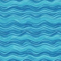 Blue wavy pattern with undulating lines in varying shades of blue. The waves are evenl Royalty Free Stock Photo