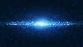 Blue wavy and shining abstract particles background. Dynamic particle explosions background from the arrangement of millions of