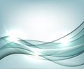 Blue wavy vector Template Abstract background with transparent curves lines. Royalty Free Stock Photo