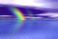 Blue wayter and rainbow Royalty Free Stock Photo