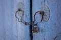 Blue weathered door