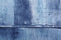 Blue weathered metal sheet texture. Royalty Free Stock Photo