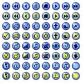 Blue Web Buttons with Misc symbols Royalty Free Stock Photo