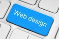 Blue web design keyboard button