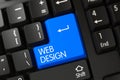 Blue Web Design Keypad on Keyboard. 3D. Royalty Free Stock Photo