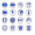 Blue Web Icons Buttons Set Part 2 Royalty Free Stock Photo