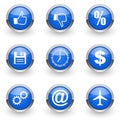 Blue web icons set Royalty Free Stock Photo