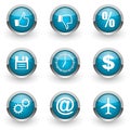 Blue web icons set Royalty Free Stock Photo