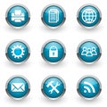 Blue web icons set Royalty Free Stock Photo