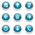 Blue web icons set Royalty Free Stock Photo