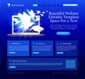 Blue website with doves