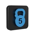 Blue Weight icon isolated on transparent background. Kilogram weight block for weight lifting and scale. Mass symbol