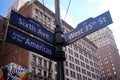 Blue West 35th Street, Broadway and Avenue of the Americas 6th historic sign