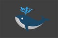 Blue whale flat Royalty Free Stock Photo