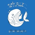 Blue Whale icon with water fountain Royalty Free Stock Photo