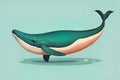 Blue whale isolated on a solid clor background. ai generative Royalty Free Stock Photo