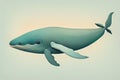 Blue whale isolated on a solid clor background. ai generative Royalty Free Stock Photo