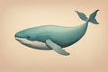 Blue whale isolated on a solid clor background. ai generative Royalty Free Stock Photo