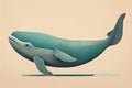 Blue whale isolated on a solid clor background. ai generative Royalty Free Stock Photo