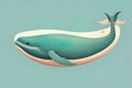 Blue whale isolated on a solid clor background. ai generative Royalty Free Stock Photo