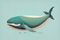 Blue whale isolated on a solid clor background. ai generative Royalty Free Stock Photo