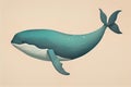 Blue whale isolated on a solid clor background. ai generative Royalty Free Stock Photo