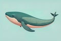 Blue whale isolated on a solid clor background. ai generative Royalty Free Stock Photo