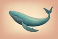 Blue whale isolated on a solid clor background. ai generative Royalty Free Stock Photo