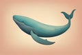 Blue whale isolated on a solid clor background. ai generative Royalty Free Stock Photo