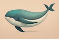 Blue whale isolated on a solid clor background. ai generative Royalty Free Stock Photo