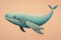 Blue whale isolated on a solid clor background. ai generative Royalty Free Stock Photo