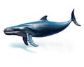 blue whale isolated on a white background. Royalty Free Stock Photo