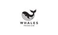 Blue whale modern logo symbol vector icon illustration graphic design