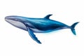 Blue whale is swimming in the water with its mouth open. Generative AI Royalty Free Stock Photo