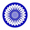 Blue Wheel Indian symbol - Ashoka Chakra. Ashok Chakra Vector illustration