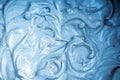 Blue whipped cream abstract background