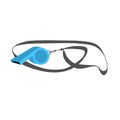 Blue whistle on a lace without a stroke in cartoon style. vector