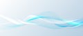 Blue and white abstract dynamic line wavy glowing background. Futuristic hi-technology concept. Vector illustration Royalty Free Stock Photo